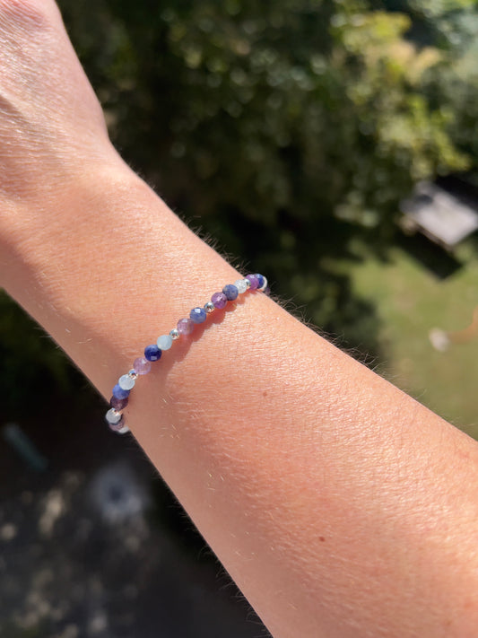 Armband Innere Ruhe & Gelassenheit | Amethyst · Sodalith · Aquamarin · 925er Silber