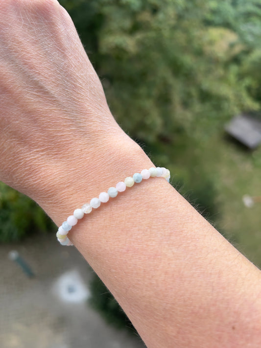 Zartes Morganit-Armband | Facettierte 4 mm Edelsteinperlen – Liebe & Harmonie