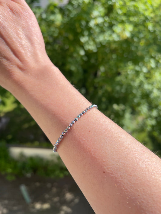 Aura-Armband „Bionetic Glow“ – österreichischer Kristall mit Aura-Beschichtung & 925er Silber | 18 cm