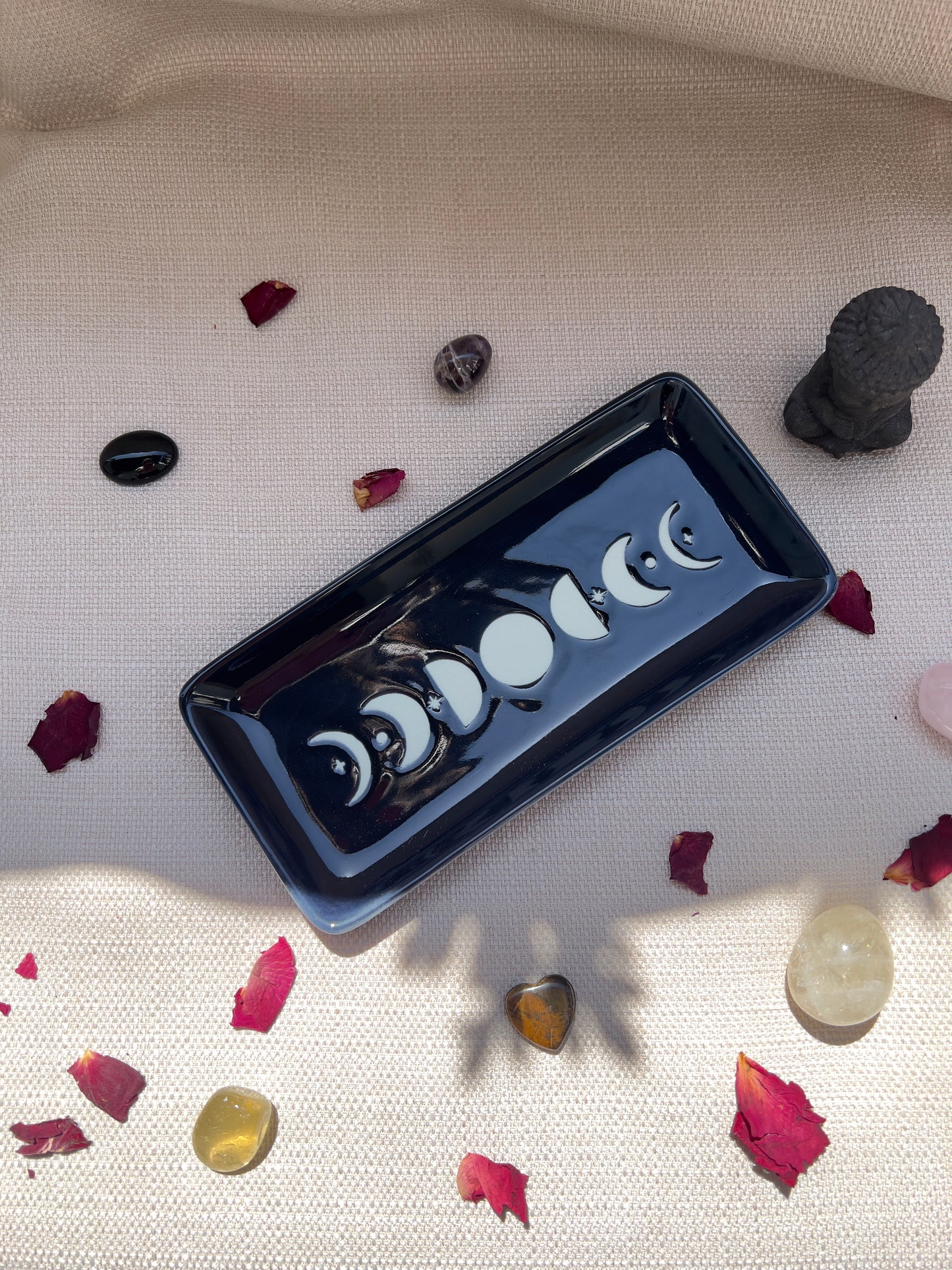 Schmuckschale „Blue Moon Phase“ – Keramikschale mit Mondphasenmotiv