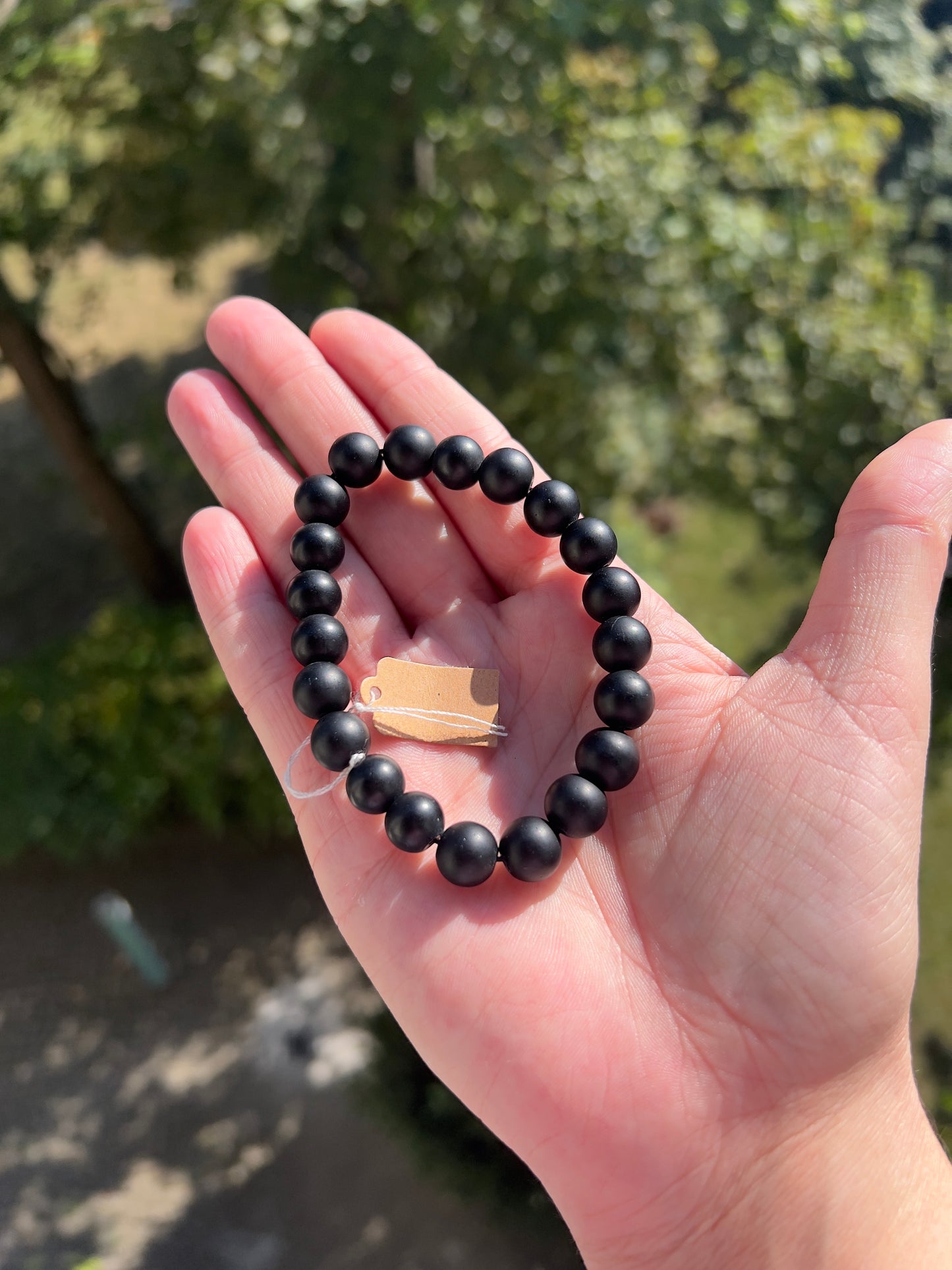 Schwarzer Onyx matt Armband – 10 mm – Schutz & innere Stärke