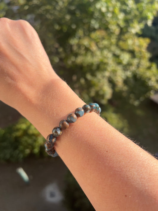 Armband aus Seeblauem Jaspis – 8 mm Perlen