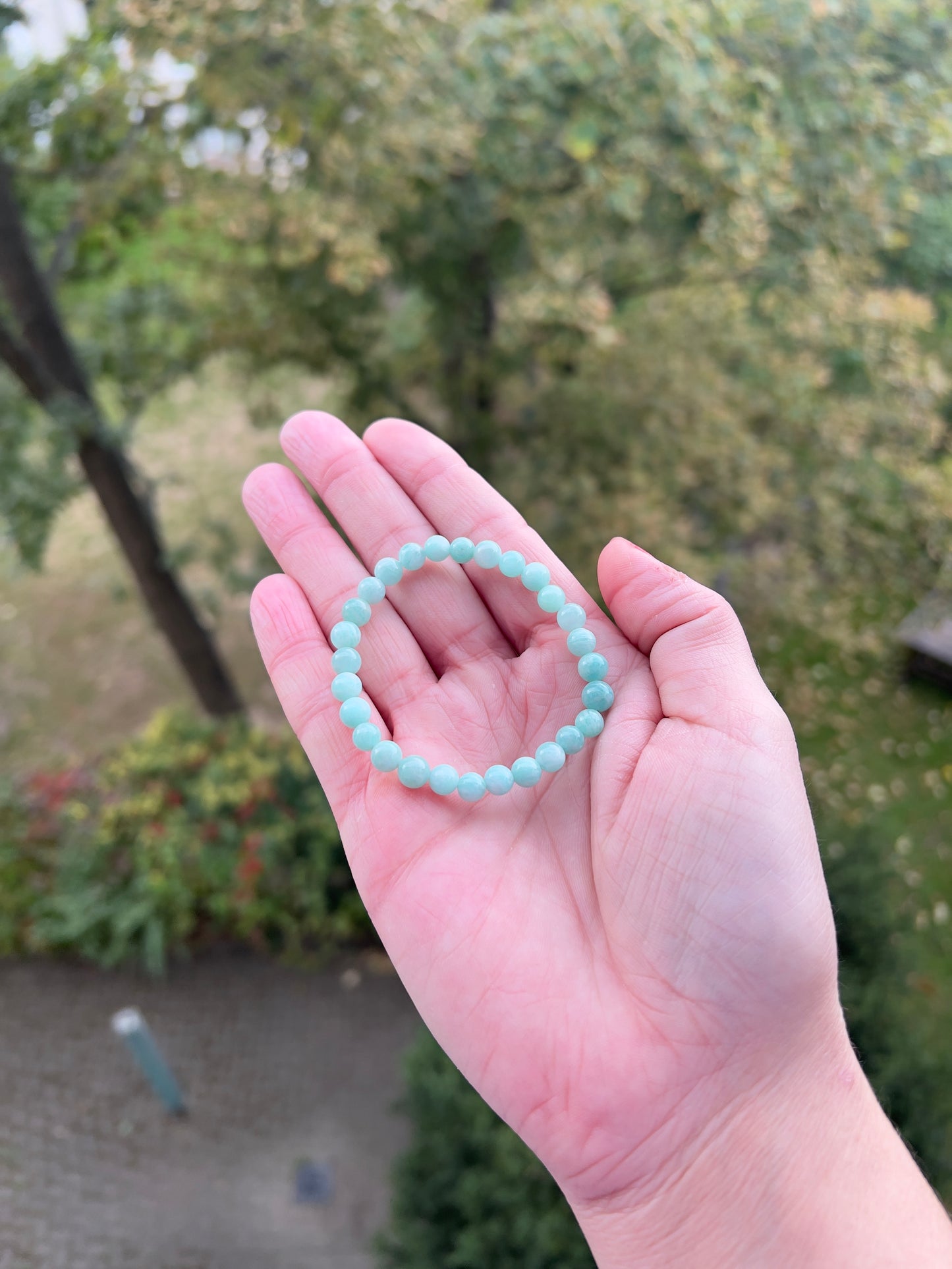 Ruhe & Vertrauen – Armband aus Amazonit-Perlen (6 mm)