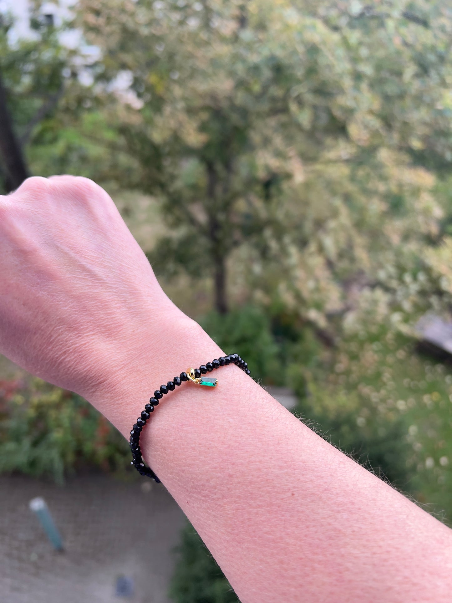 💚 Herzensschutz & Harmonie – Armband aus facettiertem Turmalin (3 mm) mit grünem Turmalin-Anhänger