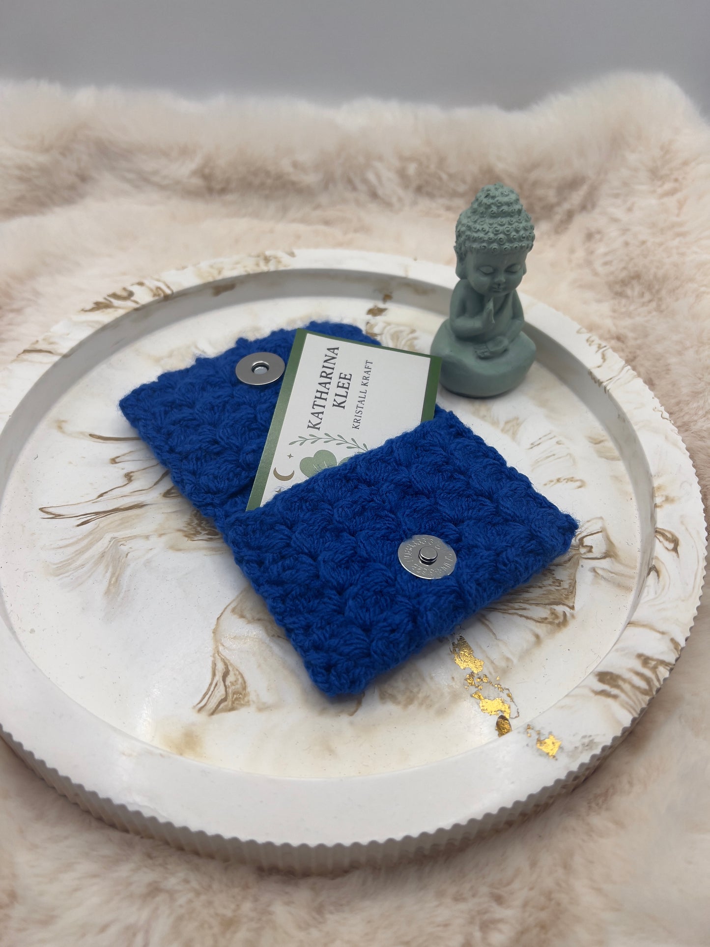 🎄 Adventstürchen 19 -  Handgehäkeltes Kartenetui / Mini-Portemonnaie mit Druckknopf