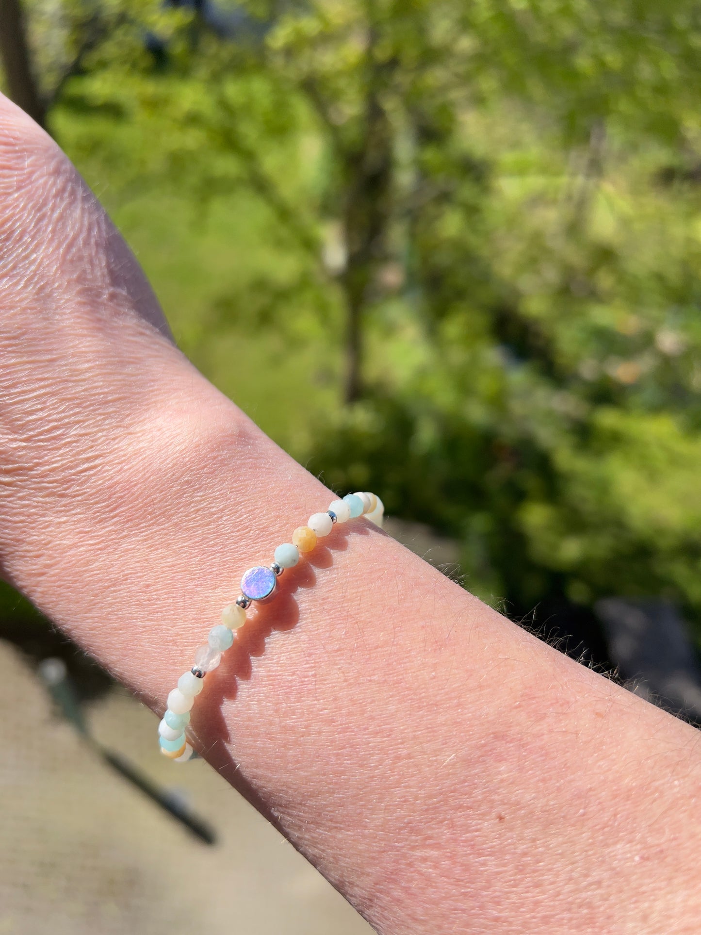 Armband „Ruhe & Ausgleich“ – Amazonit 4 mm facettiert mit 925 Silber