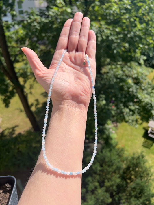Aquamarin & Mondstein Kette - Harmonie & Intuition in einem Schmuckstück